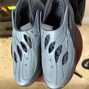 Reebok Black and Gray Slip-On Shoes